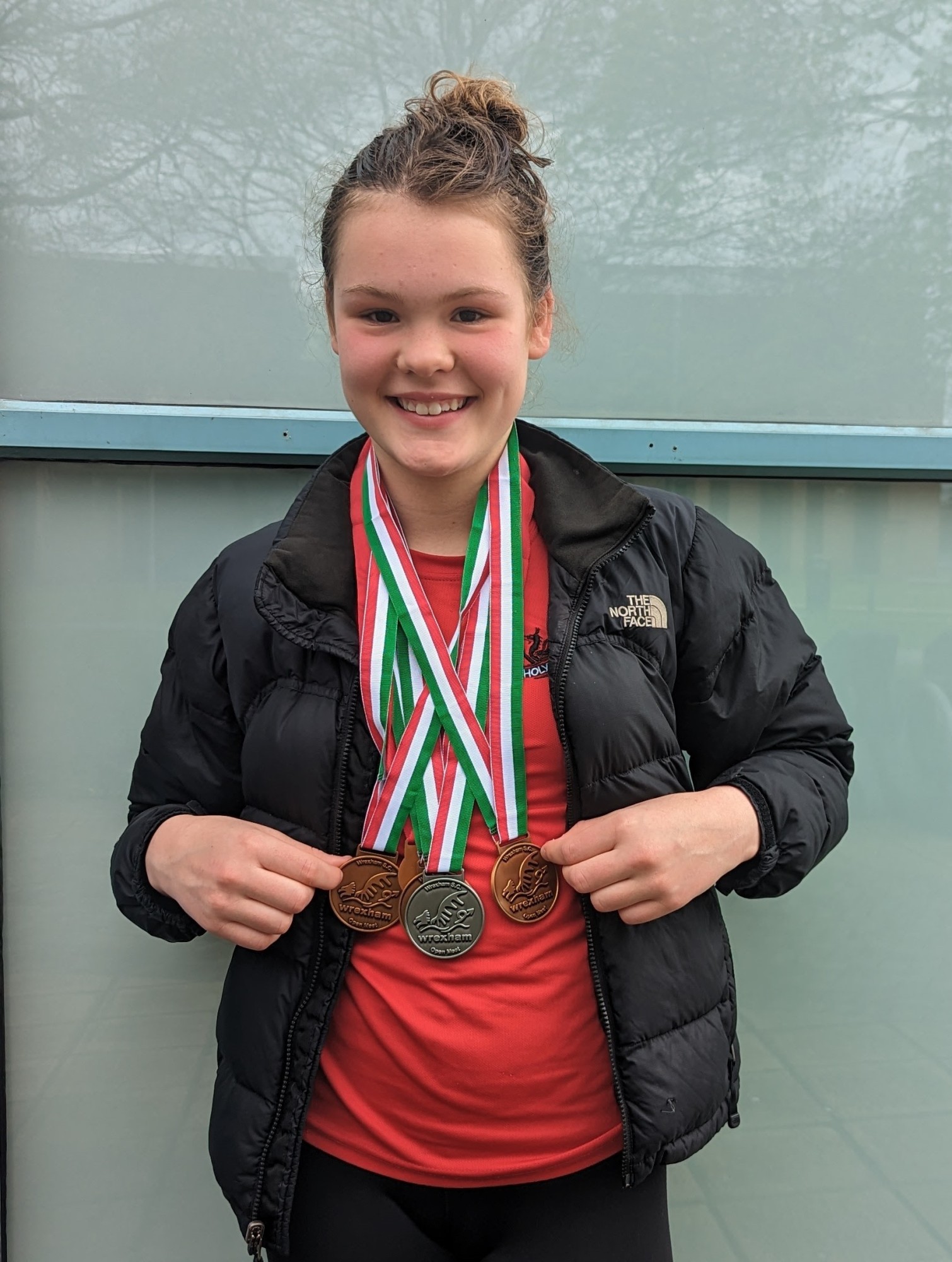 Clemmie wearing her medals