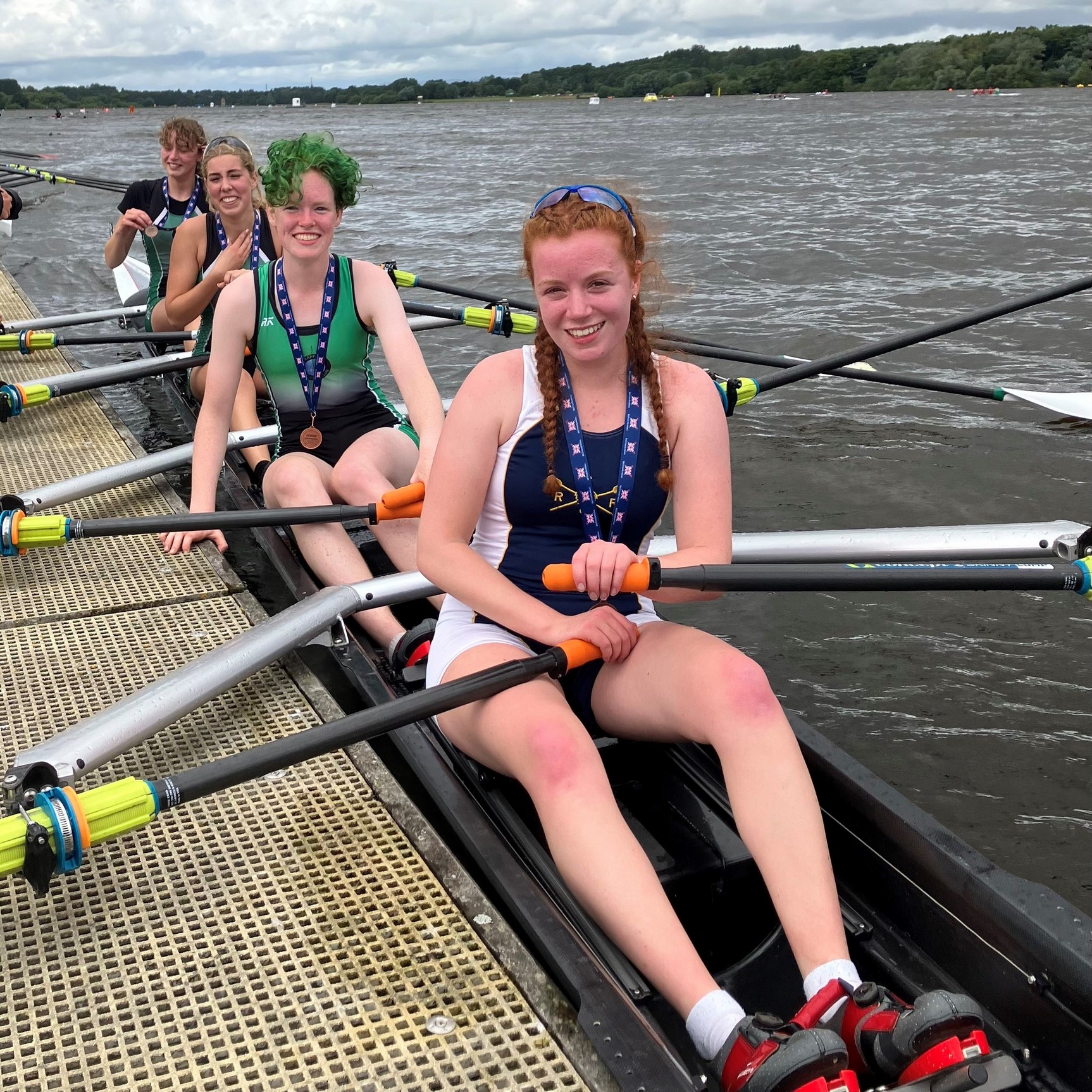 Kirsten with her rowing team at the championships