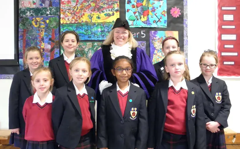 The Sheriff of Chester with Lower School girls