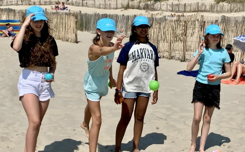 Year 6 girls at the beach