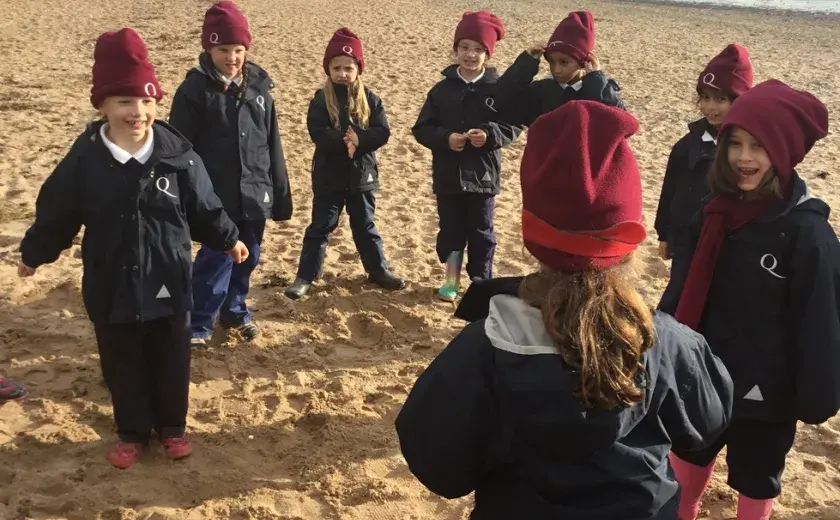 Learning fun and games for Year 2 on the beach