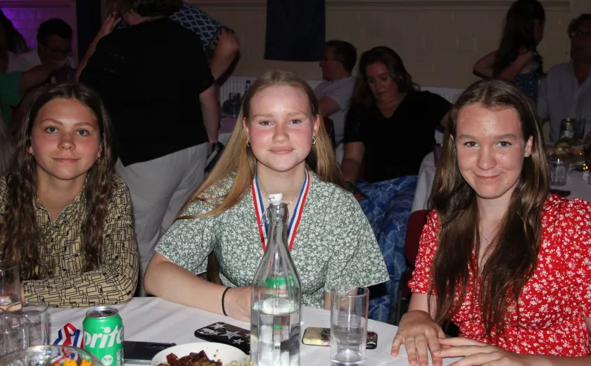 Girls enjoying the Sports Awards Dinner